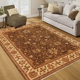 handmade Traditional Kafkaz Brown Beige Hand Knotted RECTANGLE 100% WOOL area rug 9 x 12